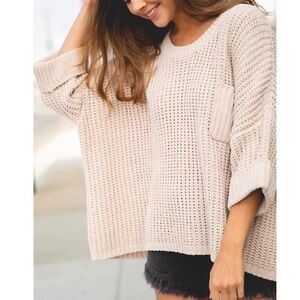 Cozy Pocket Chenile Pullover Oversized Sweater